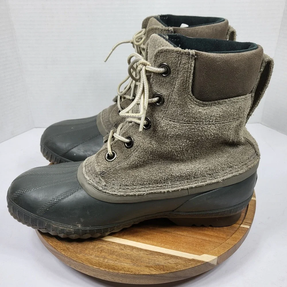 Sorel Cheyanne II Boots Mens 8 Sage Green Waterproof Suede NM3447-245